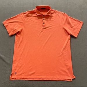 Greyson Shirt Mens XL Peach Orange Pink Golf Polo Stretch Breathable Preppy
